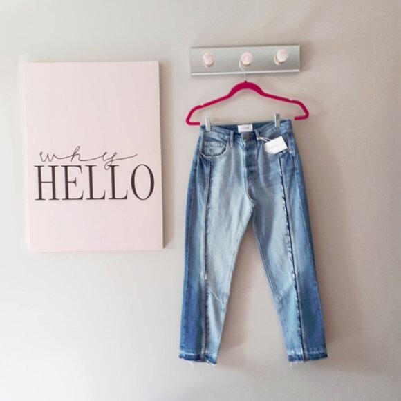 NWT Frame denim patch high rise denim jeans Sz 24 - Picture 5 of 6